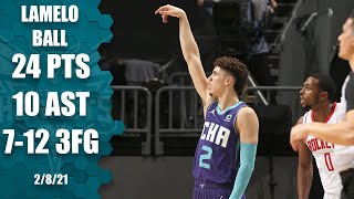 LaMelo Ball hits careerhigh 7 3pointers in Hornets big win vs Rockets HIGHLIGHTS  NBA on ESPN [upl. by Klemens]