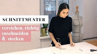 ERKLÄRVIDEO I Schnittmuster I Stoffe richtig stecken amp zuschneiden I Nähen ohne Nähkurs I Videoblog [upl. by Erdnoed]