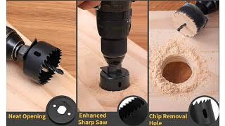 Wood hole saw set drill bit cutter  Carbon Steel Metal Alloys Round Circular Cutter 1964mm video [upl. by Tnerual557]