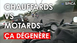 Chauffard vs motard  ça dégénère sur lautoroute [upl. by Eednar]