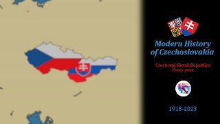 Modern History of CzechoslovakiaCzech and Slovak Republics Every year 19182023 [upl. by Assenej]