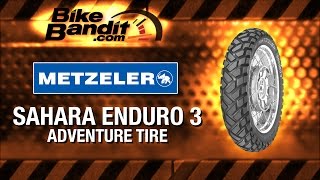 Metzeler Sahara Enduro 3 Motorcycle Tire at BikeBanditcom [upl. by Elene713]