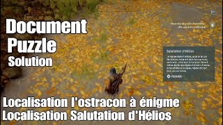 Assassins Creed Odyssey  Document  Salutation dHélios  Localisation amp Solution [upl. by Autry]