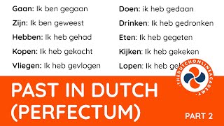 Perfectum in Dutch  23  Irregular verbs in perfect tense includes word list [upl. by Kuska]