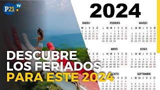 Más DESCANSOS Calendario Completo de FERIADOS 2024 en Perú [upl. by Sheets]