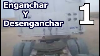 como enganchar y desenganchar un trailer  enganchar tractocamion video 1 [upl. by Follmer]