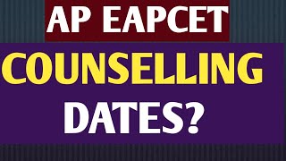 AP EAPCET COUNSELLING DATES 2024 [upl. by Dorwin]