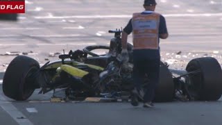 Fans hail ‘miracle’ as sickening F2 crash totally destroys one car and leaves another on its side [upl. by Mansur]