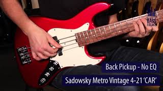 Sadowsky Metro Vintage Candy red Live Demo  BassFreaksnet [upl. by Akirdna174]