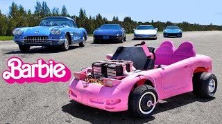 Can my Barbie toy beat 4 real Corvettes [upl. by Erleena]