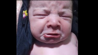 Chubby Newborn baby is pouting Lips after mommy at birth is so sweet americanbaby poutylips [upl. by Sarid]