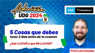 Qué llevar a tu examen de admisión UDG 2024 [upl. by Muhcan]