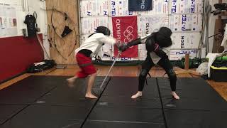 Thai Dual Swords versus Sword Buckler HEMA Sparring [upl. by Kevyn736]