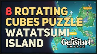 8 Rotating Cubes Puzzle Watatsumi Island Genshin Impact [upl. by Assirak805]