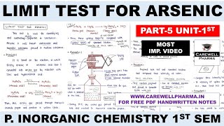 Limit Test For Arsenic  Limit Test  Part 5 U 1  Pharmaceutical Inorganic Chemistry 1st semester [upl. by Dody]