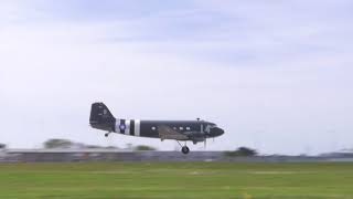 Dakota Landing at Guernsey Airport 9th May 2018 [upl. by Farmelo]