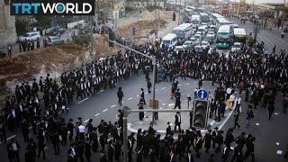 Jerusalem Protests Orthodox Jews demonstrate against joining army [upl. by Akehsal]