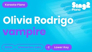 Olivia Rodrigo  vampire Lower Key Karaoke Piano [upl. by Etirugram]