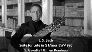 J S Bach  Suite for Lute in G Minor BWV 995  5 Gavotte I amp II en Rondeau 56 [upl. by Yentyrb]