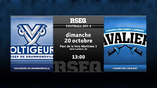 RSEQ D3 Football 🏈 Drummondville  ChStLambert 20241020 [upl. by Albright637]