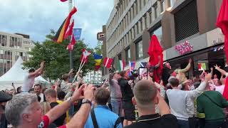 England fans singing 10 German Bombers in Gelsenkirchen 150624 [upl. by Naicul]