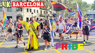 Barcelona PRIDE parade 2024 🌈 Marcha del Orgullo Gay 🌈 Barcelona Spain 4K [upl. by Nahor]