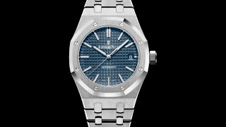 Audemars Piguet Royal Oak Stainless Blue 37MM 15450ST [upl. by Goober748]