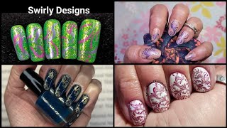 Swirly Nails  Saturday Stamping [upl. by Paolina469]