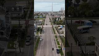 Galveston Texas  Aerial View from Downtown Galveston to the Coastline  Drone Photography [upl. by Haret260]