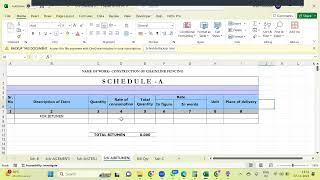 Schedule B BOQ Preparation on Software 9112078539 [upl. by Katey]