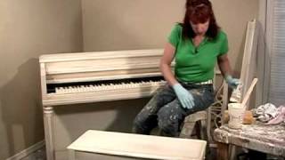 Howto faux paint antique distressed furniture faux finish and paint technique [upl. by Aitak]