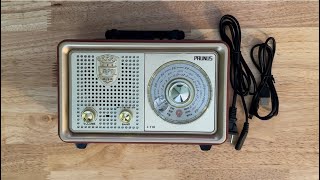 PRUNUS J110 Bluetooth AMFMSW Rechargeable Battery Retro Radio Small  Unboxing [upl. by Meehahs89]