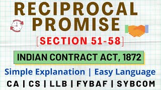 Reciprocal Promise  Section 5158  Indian Contract Act 1872  With Examples amp Notes  in Hindi [upl. by Codie]