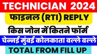 🔥 rrb technician total form fill up 2024 [upl. by Clercq]