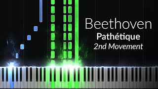 Beethoven  Pathetique 2nd Movement Opus 13 No 8 Piano Tutorial [upl. by Ahseital]