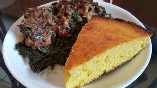 How to make Collard Greens and Cornbread from scratch [upl. by Adnelg]