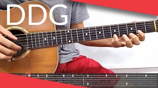 Moonwalking in Calabasas DDG Guitar Tutorial  Tab [upl. by Anahgem]