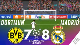 Penalty Shootout  Borussia Dortmund 78 Real Madrid  UEFA Champions League  Video Game Simulation [upl. by Pacificia787]