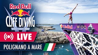 Diving off the Cliffs of Polignano a Mare Italy  Red Bull Cliff Diving World Series 2023 [upl. by Rech]