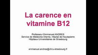 La carence en vitamine B12 [upl. by Aili212]