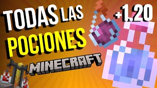 🔮Todas la pociones en Minecraft 120  🎉Cómo hacer cada poción como utilizarlas y todos sus estados [upl. by Tinor]