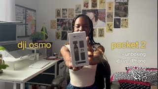 DJI Osmo Pocket 2 Unboxing ✨  review dji vs iPhone test vlog [upl. by Cristiano]