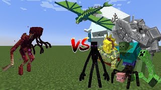 Feral Enderman vs Mowzies Mobs and Mutant Beasts  Minecraft SampRParasites Mob Battle [upl. by Bocoj]