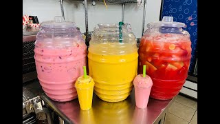 Agua fresca Cremosa Maracuya mango y piña🔴😍 [upl. by Marwin]