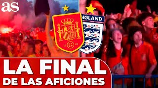 AFICIÓN ESPAÑA VS AFICIÓN INGLATERRA REACCIONES FINAL EUROCOPA 2024  LOCURA TOTAL [upl. by Geanine]