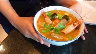 Tom Yum Goong Recipe ต้มยำกุ้ง  Hot Thai Kitchen [upl. by Anesuza99]