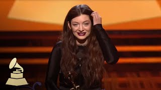 Lorde Wins Best Pop Solo Performance  GRAMMYs [upl. by Shandee201]