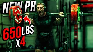 SQUATTING 650LBS FOR 4 REPS  NEW SQUAT PR amp POWERLIFTING TIPS [upl. by Uphemia495]