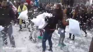 International Pillow Fight Day April 4th 2015 Amsterdam Netherlands [upl. by Grassi]