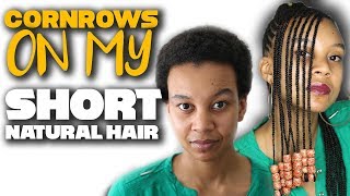 Cornrowing My Short Natural Hair  3 Month Big Chop Update TWA [upl. by Tarrant]